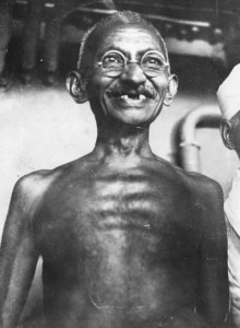 Gandhi in 1931 without a thread on his torso