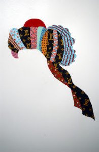 turban-Louis Vuitton, acrylic and ink on paper, 2005_650